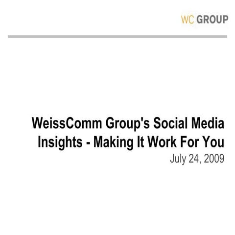 WCGWorld Social Media 101