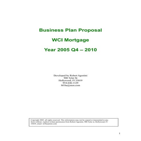 Robert Agostini Wci SE FLBusiness Model