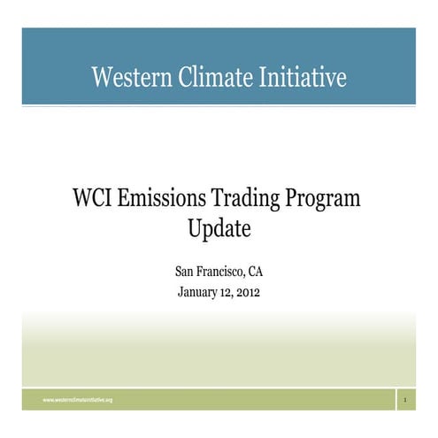 Wci Stakeholder Update For January 12 2012