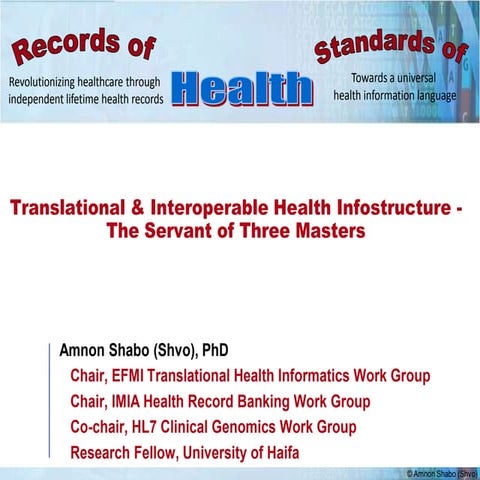 WCIT 2014 Amnon Shvo - Translational & interoperable health infrastructure