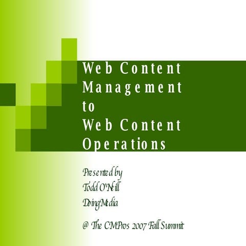 Web Content Managment  to Web Content Managment  Operations placeholder