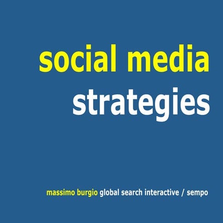 Web Congress Madrid - Taller Social Media Strategies (Massimo Burgio)