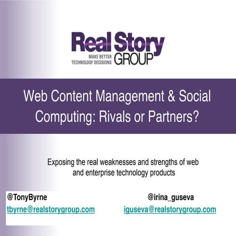 Web Content Management & Social Computing: Rivals or Partners?