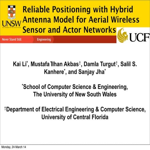 Reliable Positioning with Hybrid Antenna Model for Aerial Wireless Sensor and...