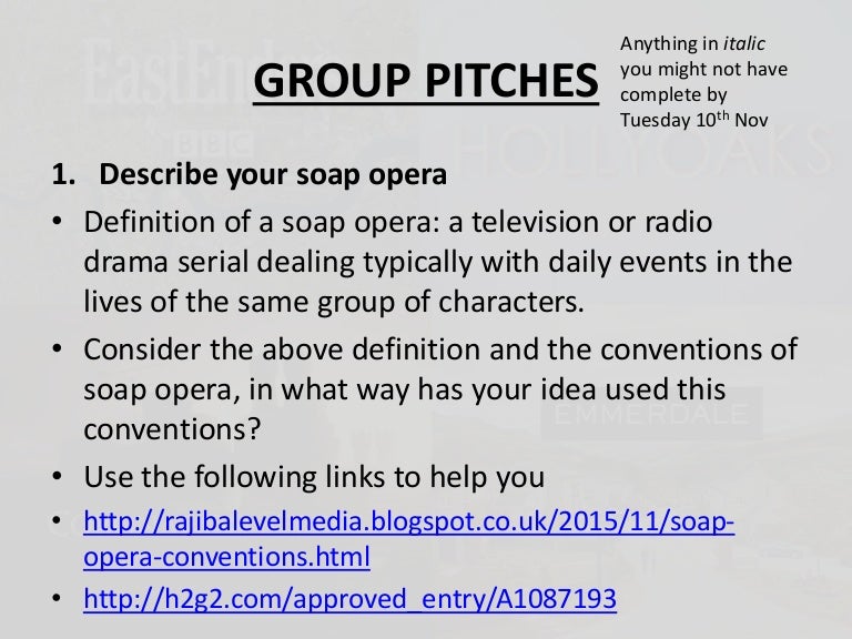 Soap Opera Trailer Pitch