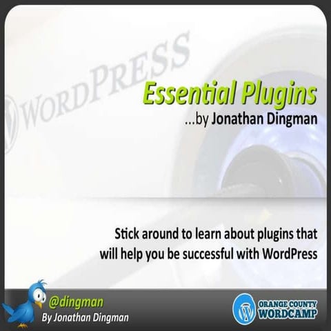 Essential Plugins by Jonathan Dingman