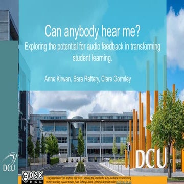 Can anybody hear me?: Exploring the potential for audio feedback in transforming student learning
