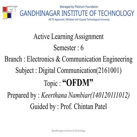 Orthogonal Frequency Division Multiplexing (OFDM)