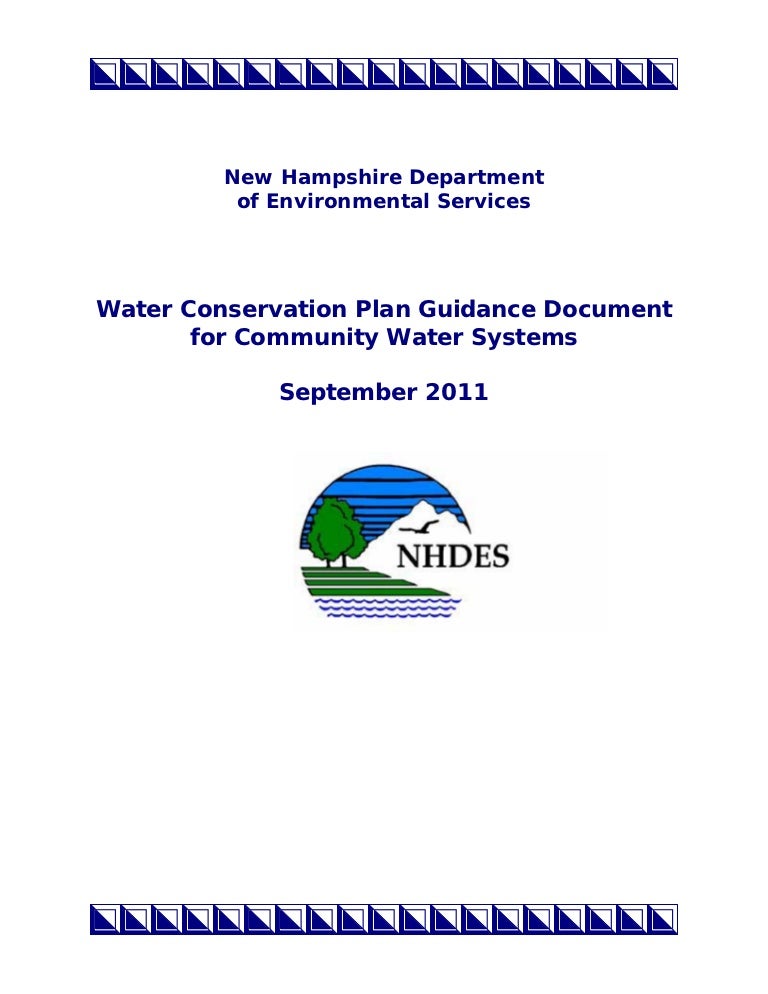 New Hampshire Water Conservation Plan for Community Water Systems