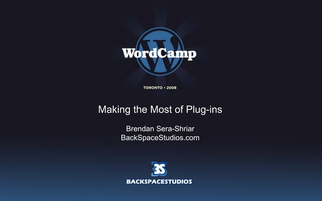 Making the Most of Plug-ins - WordCamp Toronto 2008