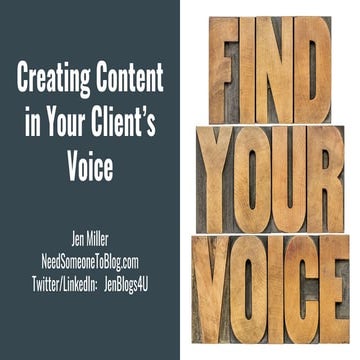 Creating Content in Your Client's Voice | WCRaleigh