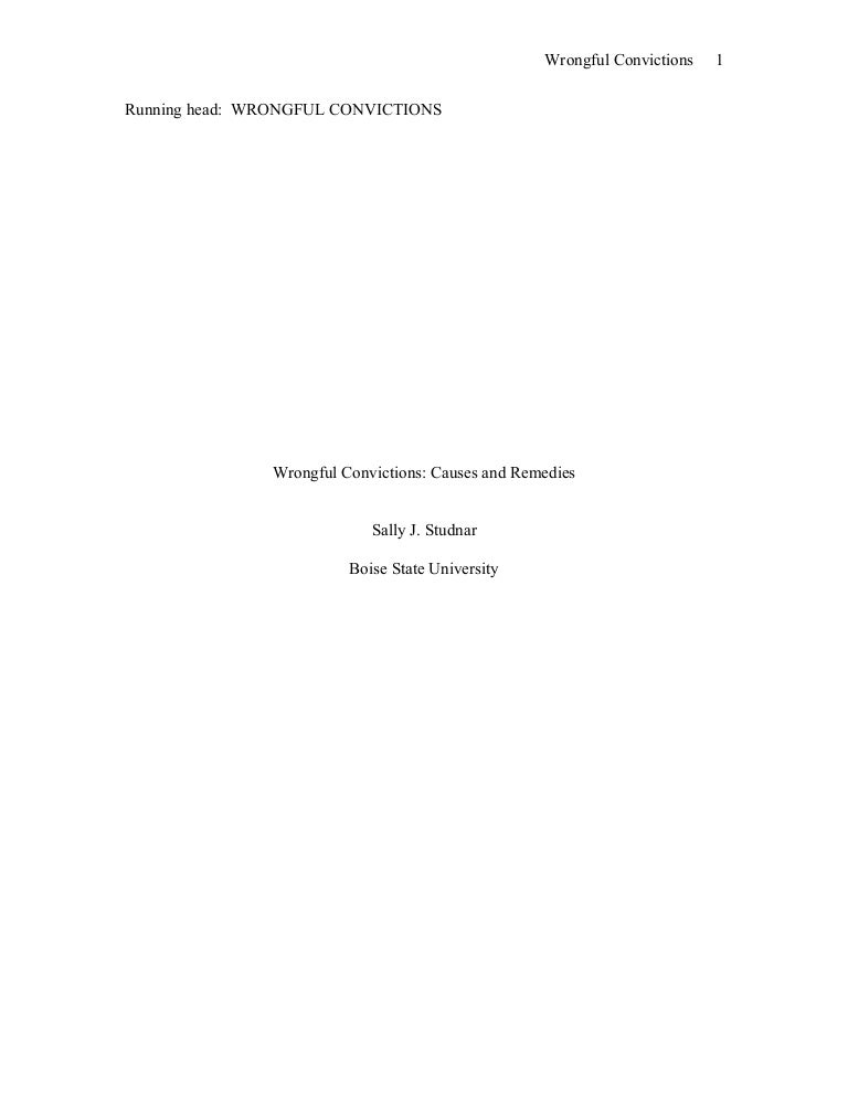 Wrongful conviction research paper