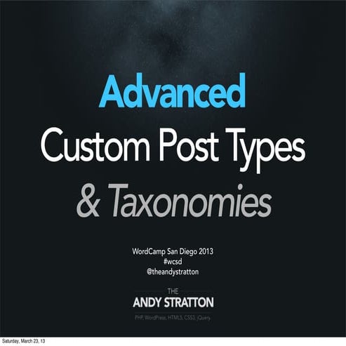 Advanced Custom Post Types