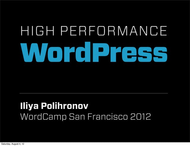 High Performance WordPress