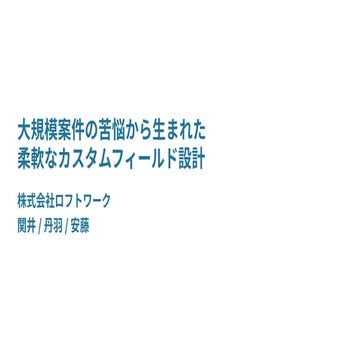 大規模案件の苦悩から生まれた 柔軟なカスタムフィールド設計