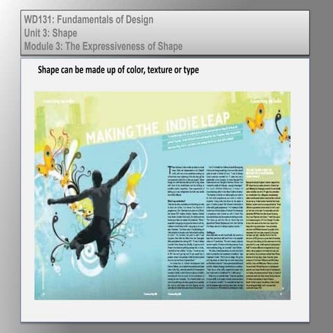 Wd131 unit 3 module 3 the expressiveness of shape