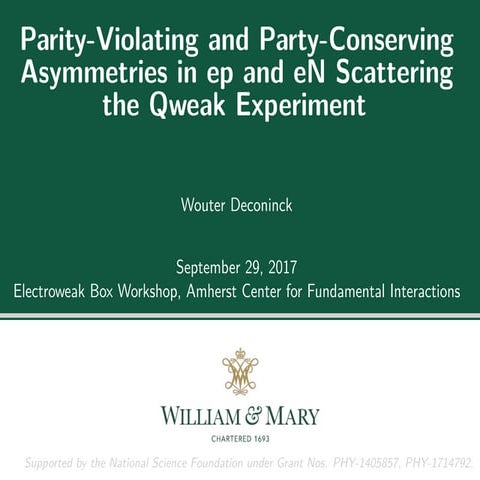 Parity-Violating and Parity-Conserving Asymmetries in ep and eN Scattering in the Qweak Experiment