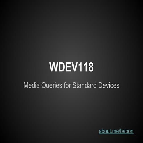 WDEV118 Media Queries