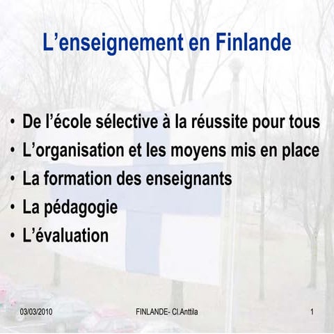 'L'enseignement en Finlande' by Ms Claude Anttila