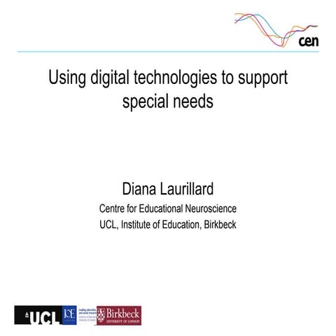 'Using digital learning technologies to support special needs' by Professor D...