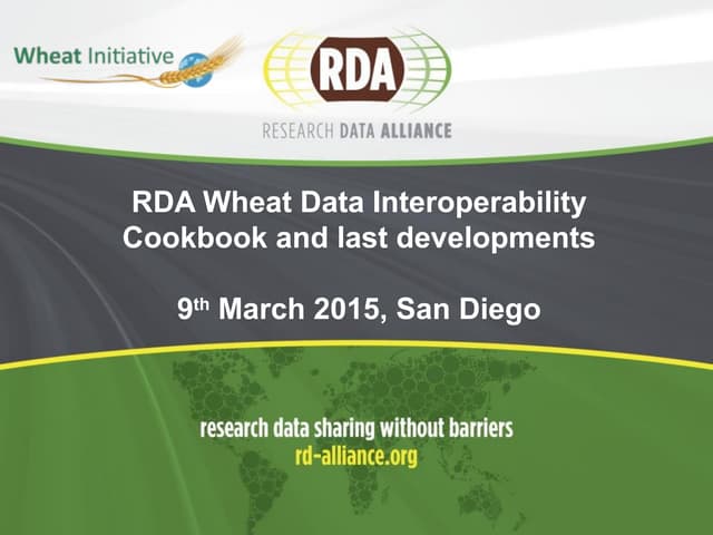 RDA Wheat Data Interoperability Cookbook and last developments
