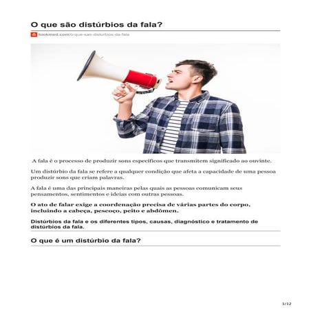 O Que São Distúrbios Da Fala | PDF