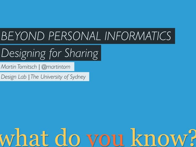 Beyond personal informatics: designing for sharing