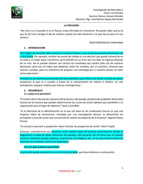 La prevision | PDF