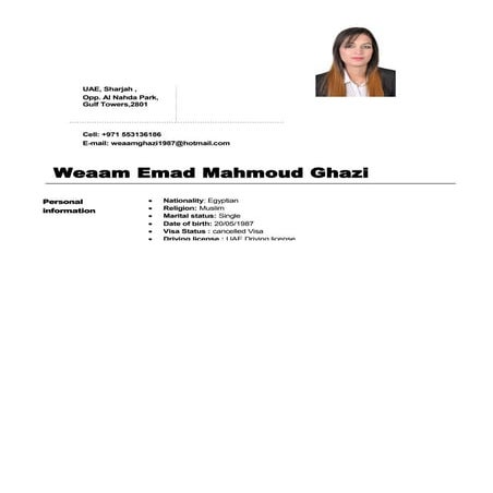 Weaam cv last update | DOC