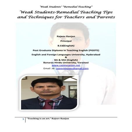 Weak students  remedial teaching tips and techniques for teachers and parents