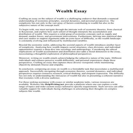 Money Essays. Reading Area Community College | PDF
