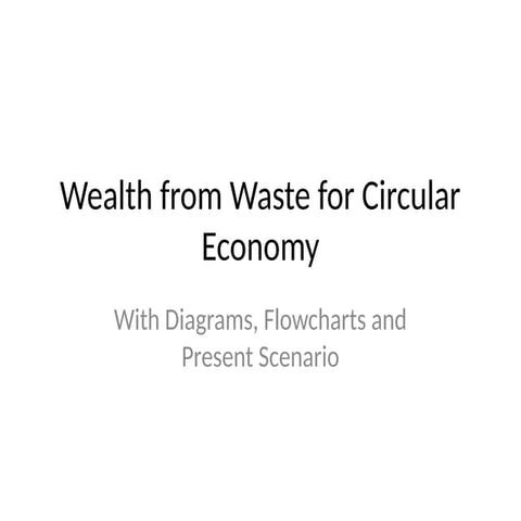 Wealth from Waste: Advancing Circular Economy and Sustainable ...