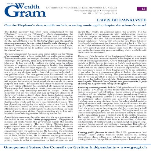 Sourajit Aiyer - GSCGI WealthGram, Switzerland - Can the indian elephant move...