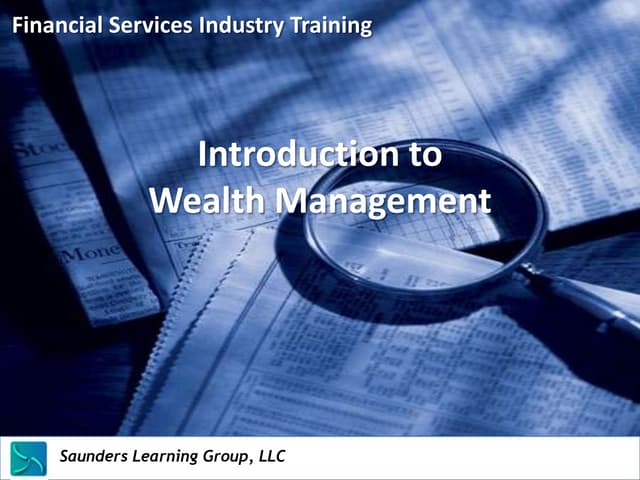 Wealth Management Overview