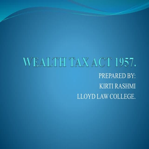 Wealth tax act 1957