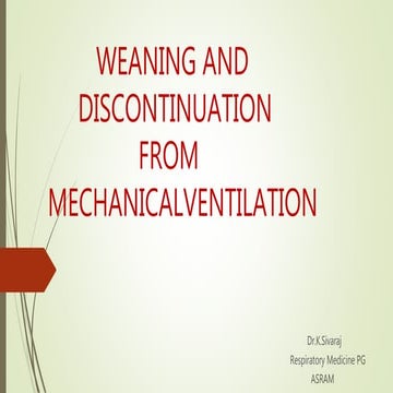 mechanical ventilation weaning