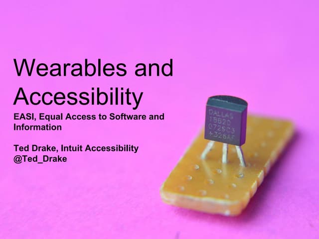 Wearable Computers and Accessibility