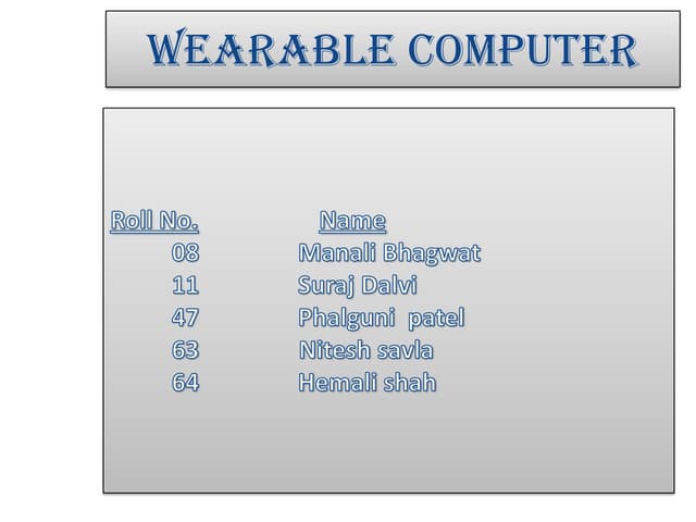 Wearable computer