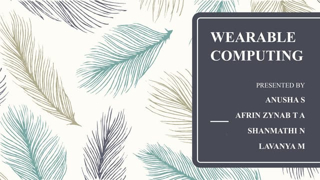 Wearable computing
