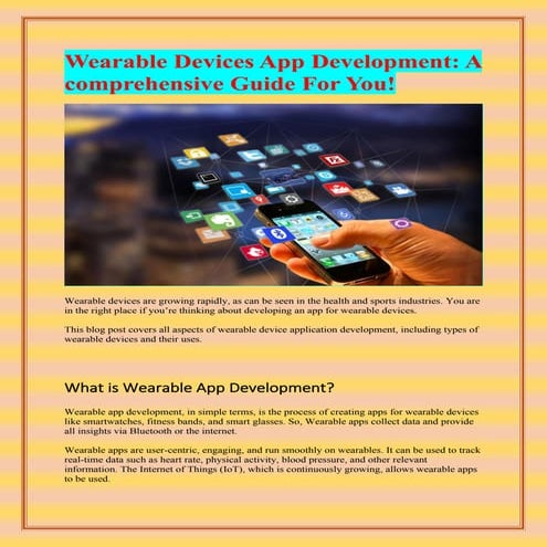 Wearable Devices App Development: A comprehensive Guide For You! 