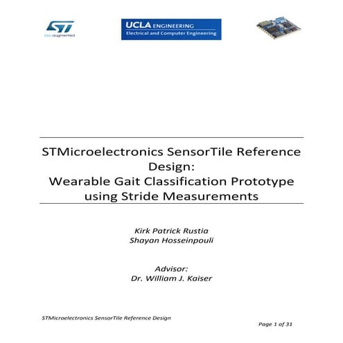 Wearable Gait Classification Using STM Sensortile