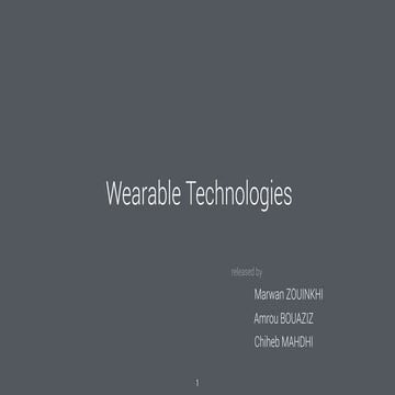 Wearable Technologies