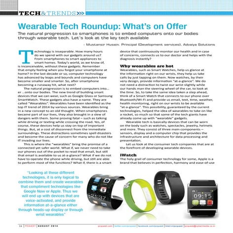 Wearable Tech Roundup: What’s on Offer