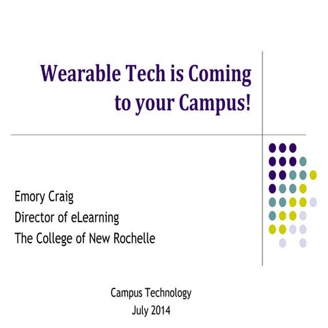 Wearable Technology on Learning