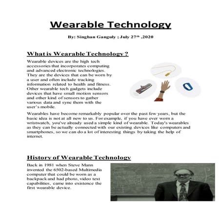 Wearable Technology by Singhan Ganguly
