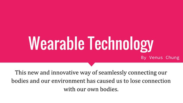 Wearable Technology - FILM 260