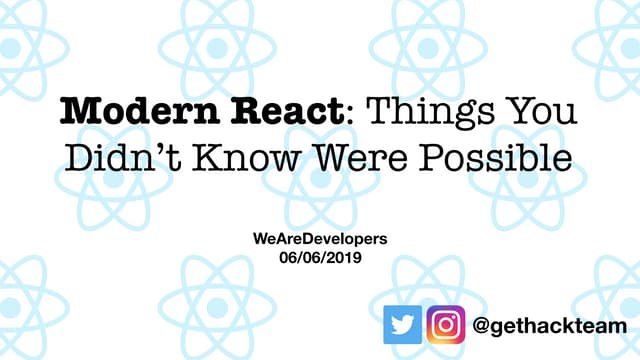 We Are Developers - Modern React (Suspense, Context, Hooks) - Roy Derks