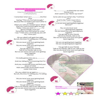  We are never ever getting back tog...