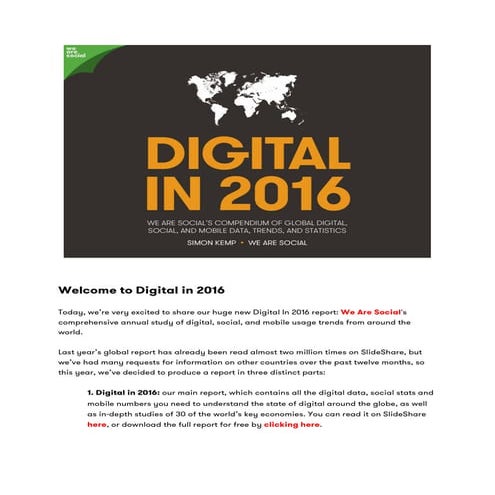 Digital in 2016 Executive Summary