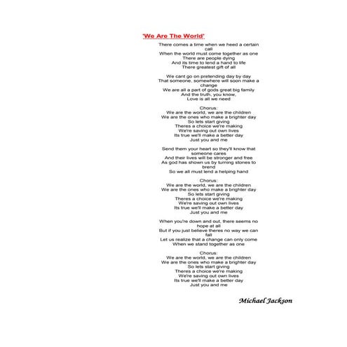 We are the world | DOCX